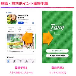 登録・無料ポイント獲得手順の図